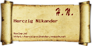 Herczig Nikander névjegykártya